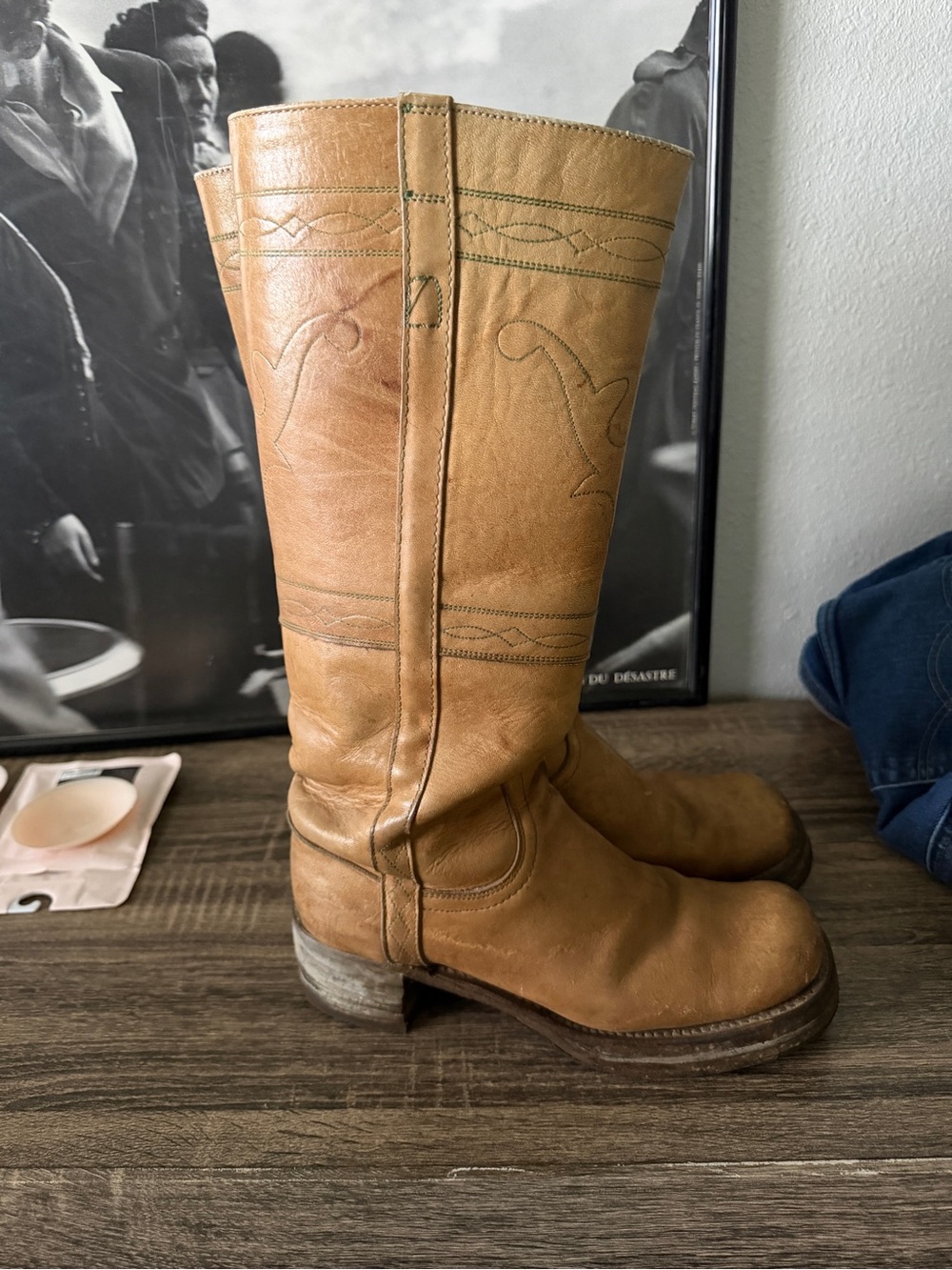 Vintage Frye boots long horn stitching - Picture 5 of 7